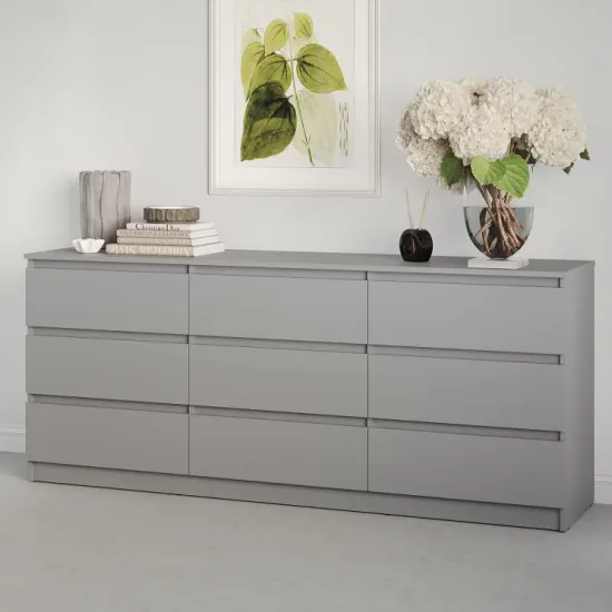 Comodă MBS Neo 9S, 180x43x75,5 cm, Gri (MBS-1327)
