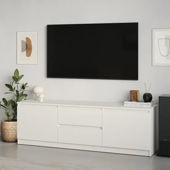Comoda TV MBS Neo 2S2D, 150x43x53 см, Alb (MBS-1250)
