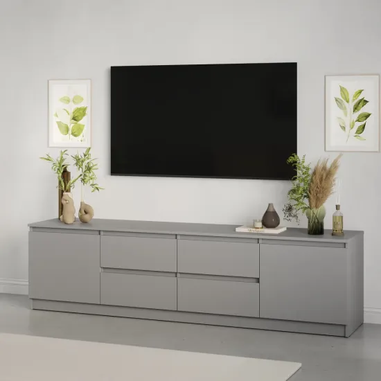 Comoda TV MBS Neo 4S2D, 200x43x53 см, Gri (MBS-1266)