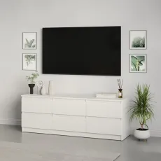 Comoda TV MBS Neo 6S, 150x43x53 см, Alb (MBS-1278)