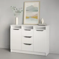 Comodă MBS 1200 Lilu, 121x40x89 cm, Alb (MBS-1299)
