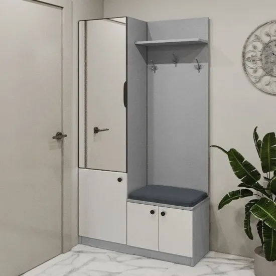 Antreu Bafimob AY-110/2 pe stânga, 110x40x200 cm, Gri/Gri deschis