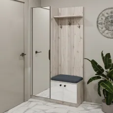 Antreu Bafimob AX-110 pe stânga, 110x40x200 cm, Corton Stejar/Alb Luciu