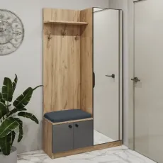 Прихожая Bafimob AZ-110 правая, 110x40x200 см, Дуб/Графит