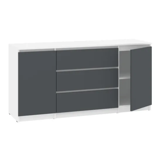 Comodă Pehotin НС-3+2, 150x45x75 cm, Alb/Antracit