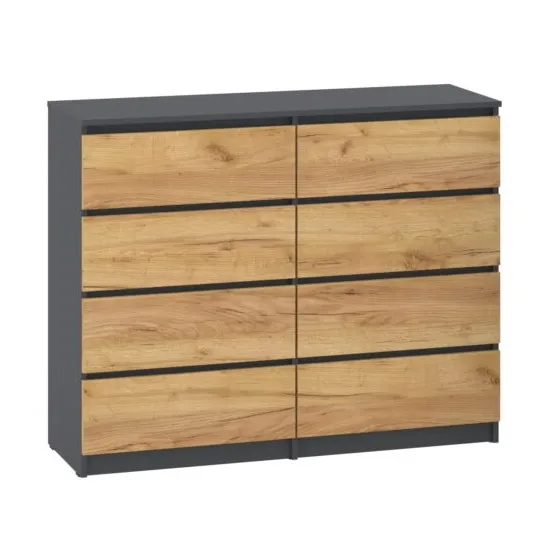 Комод Pehotin НС-8, 120x45x97 см, Антрацит/Тахо