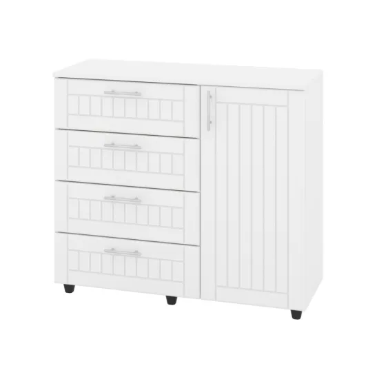 Comodă Pehotin K-4+1 MDF, 100x38x87,5 cm, Alb