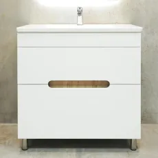 Dulap pentru lavoar Bayro Etna Pro 80 cm, pardoseală, Alb Mat (126191)