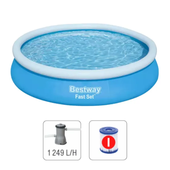 Бассейн надувной Bestway Fast Set 57274, Ø366x75 см, 5377 л