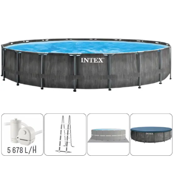 Piscină cu cadru Intex GreyWood Premium 26744, Ø549x122 cm, 24300 l