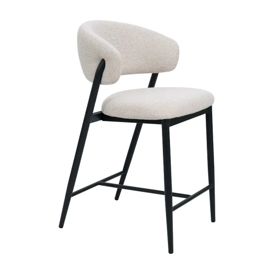 Scaun Decoprim Marcus Bar, Beige (OTE Harper 110)/Black Legs