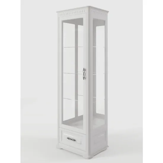 Penal vitrina ML-Mobila Marsel 2 №12, 64x48x200 см, Alb/Stejar polar