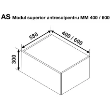 Modul superior Ambianta Bonita MM 400 antresol, MDF, Ivory