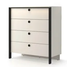 Comodă cu iluminare Fabrik Home Clay 4 sertare, 100,4x50,2x112 cm, Cașmir