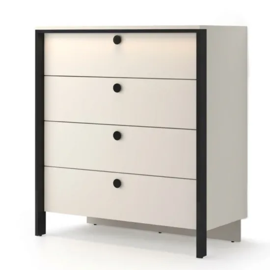 Комод с подсветкой Fabrik Home Clay 4 ящика, 100,4x50,2x112 см, Кашемир