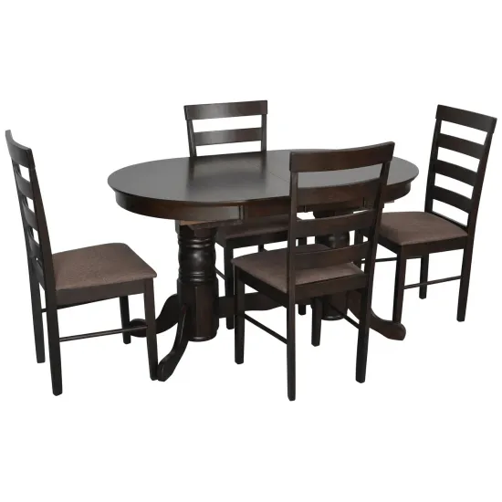 Set de sufragerie Eva HV-31N Chocolate + 4 GLORIA Chocolate/Ekea12 Dark Brown