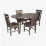 Обеденный набор Eva Raffles Oval Antique Grey + 4 Deepa R Antique Grey/Ekea12 Dark Brown