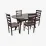 Set de sufragerie Eva Raffles Oval Chocolate + 4 Gloria Chocolate/Ekea12 Dark Brown