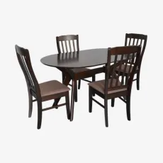 Set de sufragerie Eva Raffles Oval Chocolate + 4 Wenyi Chocolate/Ekea12 Dark Brown