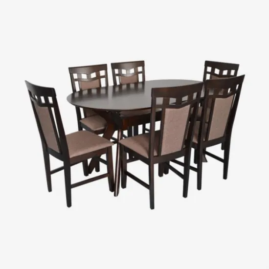 Set de sufragerie Eva Raffles Oval Chocolate + 6 Deepa R Chocolate/Ekea12 Dark Brown