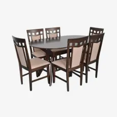 Set de sufragerie Eva Raffles Oval Chocolate + 6 Deepa R Chocolate/NV-3WP