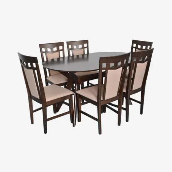 Set de sufragerie Eva Raffles Oval Chocolate + 6 Deepa R Chocolate/NV-3WP