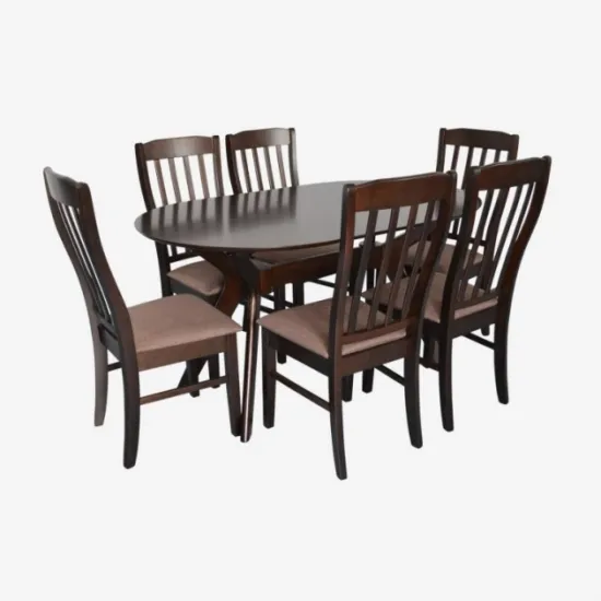 Set de sufragerie Eva Raffles Oval Chocolate + 6 Wenyi Chocolate/Ekea12 Dark Brown