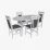 Set de sufragerie Eva Raffles Oval White + 4 Deepa R White/NV-10WP Grey