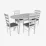 Set de sufragerie Eva Raffles Oval White + 4 GLORIA White/NV-10WP Grey