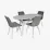 Set de sufragerie Eva Raffles Oval White + 4 YTC 055WH BLU13 Light grey