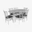 Set de sufragerie Eva Raffles Oval White + 6 COCO White/NV-10WP Grey