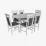 Set de sufragerie Eva Raffles Oval White + 6 Deepa R White/NV-10WP Grey