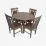 Обеденный набор Eva Raffles Round Antique Grey + 4 Deepa R Antique Grey/Ekea12 Dark Brown