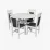 Обеденный набор Eva Raffles Round White + 4 Deepa R White/NV-10WP Grey