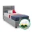Set pat Ambianta Amigo 0.9m Gri + saltea Saltconfort Classic 90x200