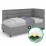 Set pat Ambianta Amigo 0.9m Gri cu tablie laterala + saltea Saltconfort Classic 90x200