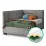 Set pat Ambianta Amigo 1.2m Gri cu tablie laterala + saltea Saltconfort Classic 120x200
