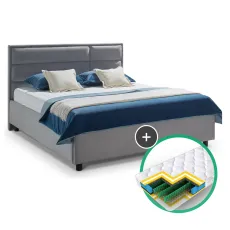 Set pat Ambianta Amigo 1.4m Gri + saltea Saltconfort Classic 140x200