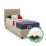 Set pat Ambianta Amigo 0.9m Beige + saltea Saltconfort Classic 90x200