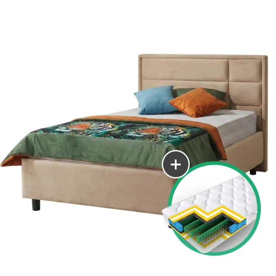 Set pat Ambianta Amigo 1.2 m Beige + saltea Saltconfort Classic 120x200