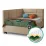 Set pat Ambianta Amigo 1.2 m Beige cu tablie laterala + saltea Saltconfort Classic 120x200