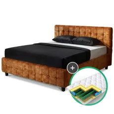 Комплект кровать Ambianta Rio 1.8m Кирпичный + матрас Saltconfort Lux 180x200
