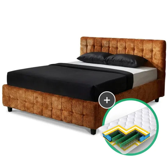 Комплект кровать Ambianta Rio 1.8m Кирпичный + матрас Saltconfort Lux 180x200