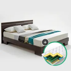 Комплект кровать Ambianta Bravo 1.6m Sonoma Dark + матрас Saltconfort Classic 160x200