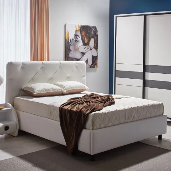 Pat Ambianta Cristal White + Saltea Saltconfort Classic 160x200