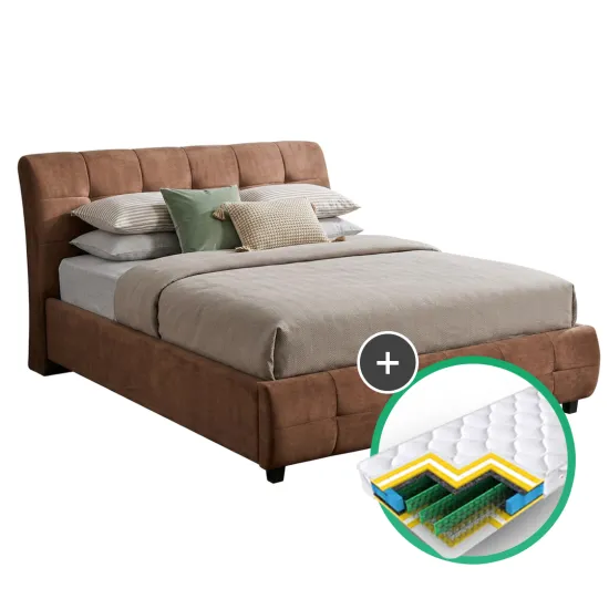 Set pat Ambianta Samba 1.8m Brown + saltea Saltconfort Lux 180x200
