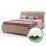 Set pat Ambianta Frankfurt 1.4m Beige + saltea Saltconfort Classic 140x200
