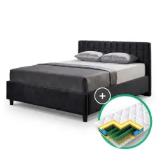 Комплект кровать Ambianta Coral 1.8m Черный + матрас Saltconfort Lux 180x200