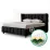 Set pat Ambianta Hamburg 1.8m Black + saltea Saltconfort Lux 180x200