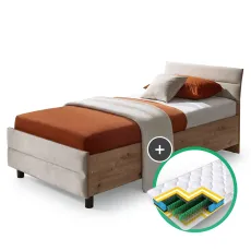 Комплект кровать Ambianta Kosmo Star 0.9m Artisan/Beige + матрас Saltconfort Classic 90x200